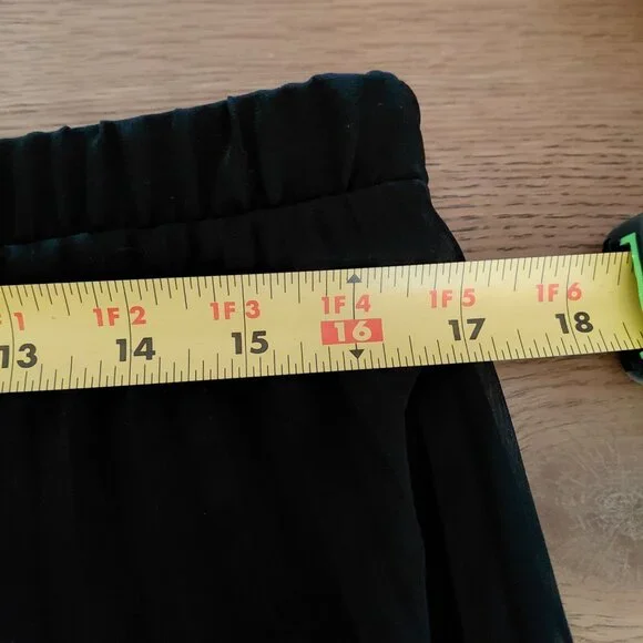 Vince Camuto Black Chiffon Maxi Midi Skirt Large Feminine Modest Closet Staple - Picture 4 of 7